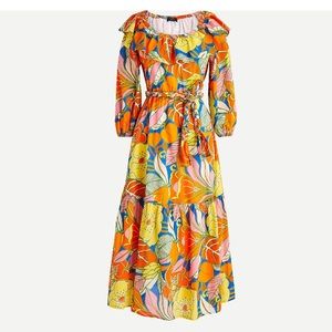 J. Crew Dress XXS , Belted Dress , Tropical Floral